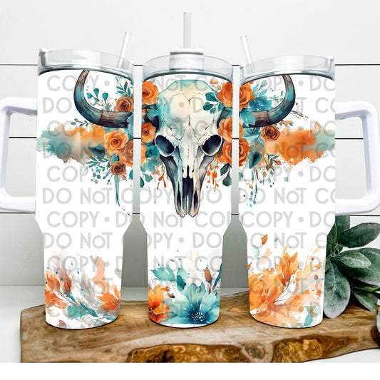 Floral Skull - 40oz  Sublimation Wrap