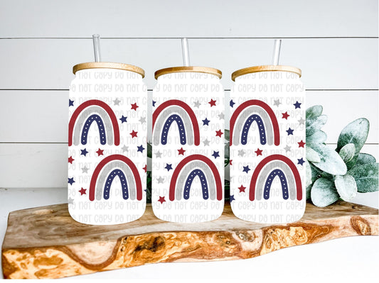 Patriotic Rainbows Wrap 16oz - UV DTF