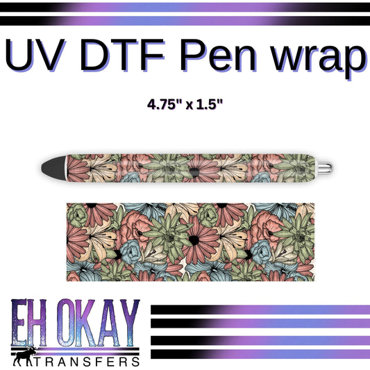 Floral Pen Wrap - UV DTF