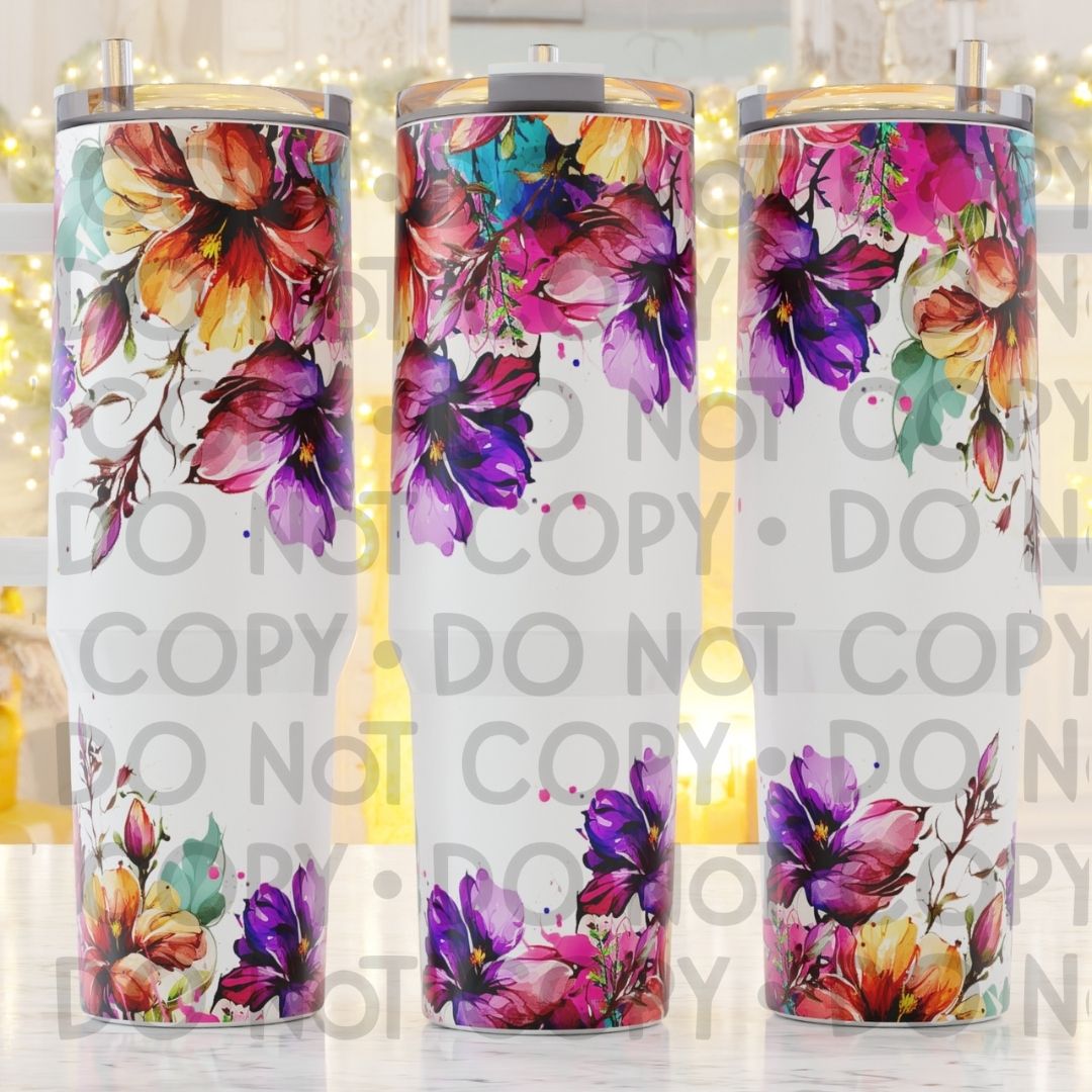 Flowers - 40oz  Sublimation Wrap