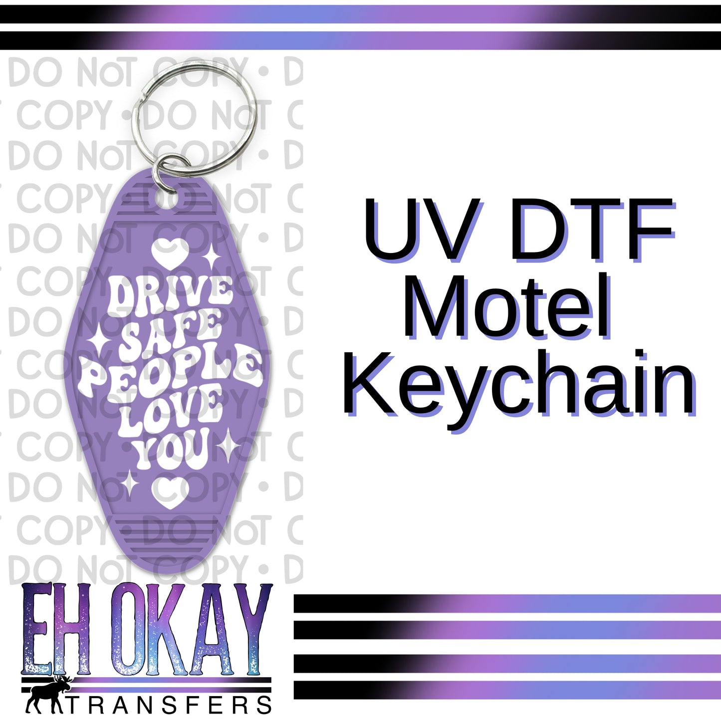 Drive Safe White  - UV DTF Keychain Decal