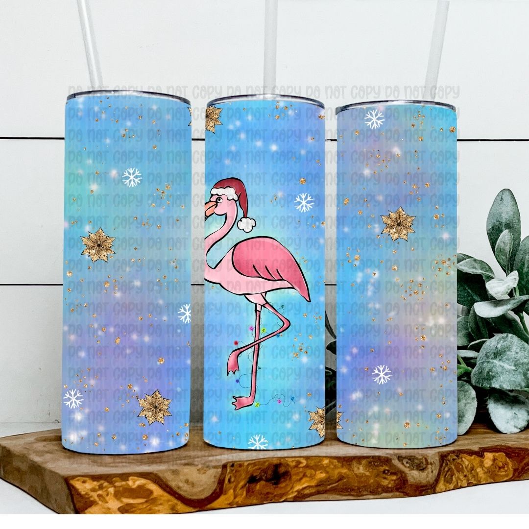 Christmas Flamingo - Sublimation 20oz Tapered or Straight Wrap