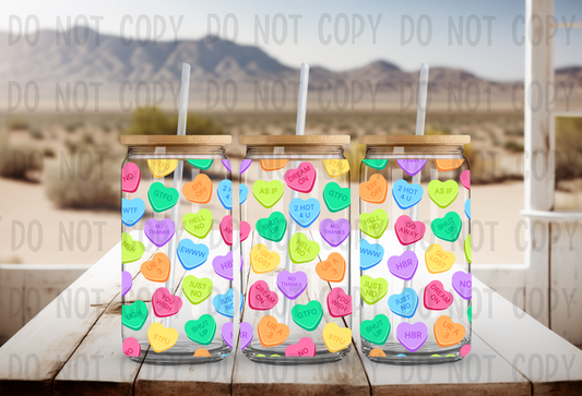 Sassy Candy Hearts- Sublimation Libbey