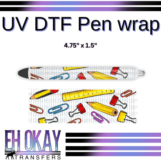 School Things Pen Wrap - UV DTF