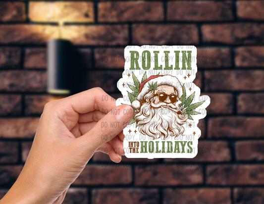 Rolling into the holidays - Vinyl Sticker