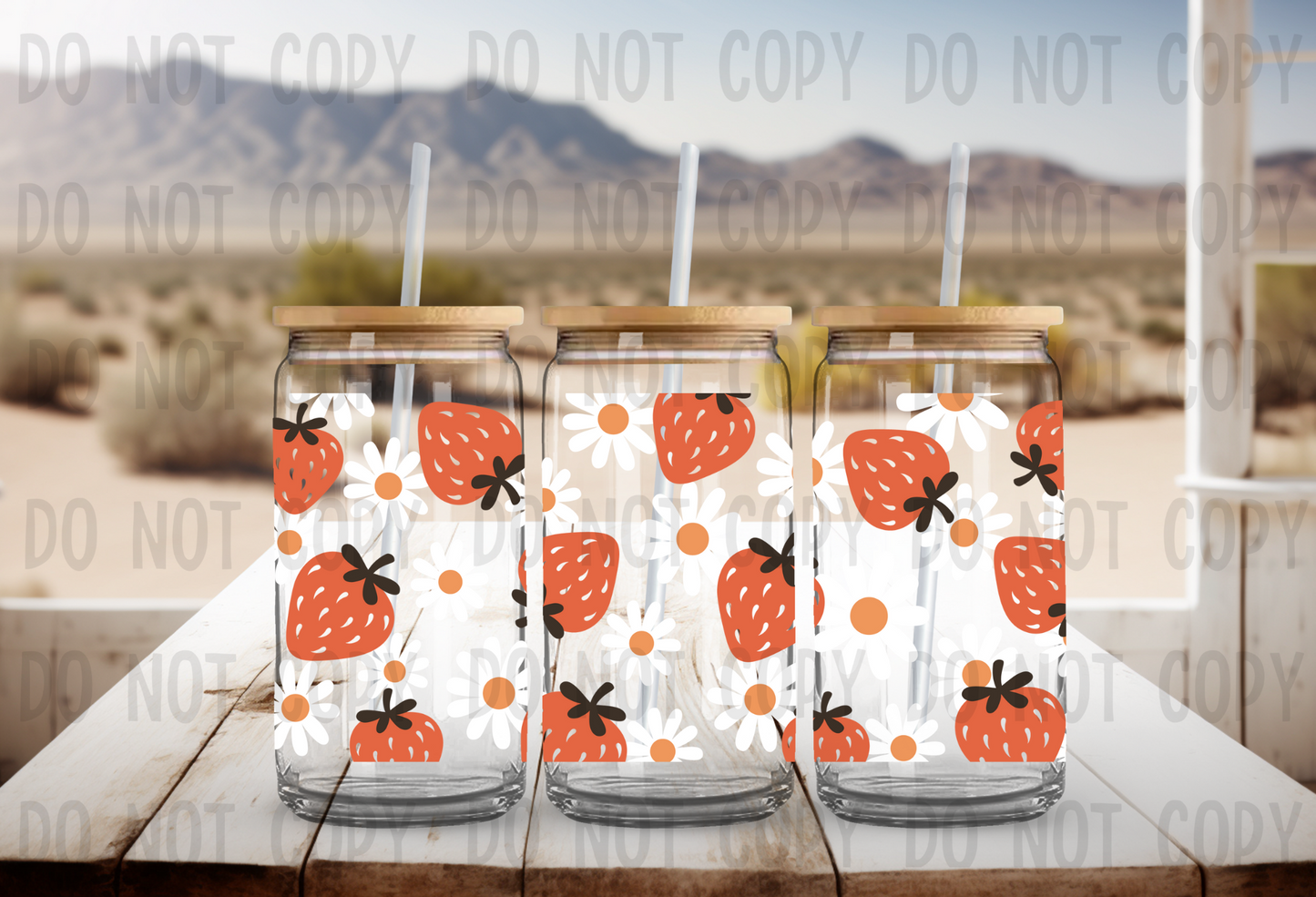 Strawberry Bloom- Vinyl libbey Wrap