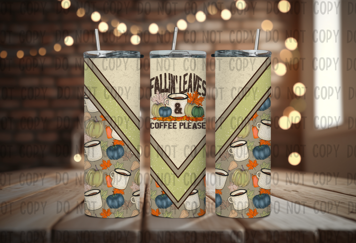 Fall Leaves - Sublimation 20oz Straight Wrap