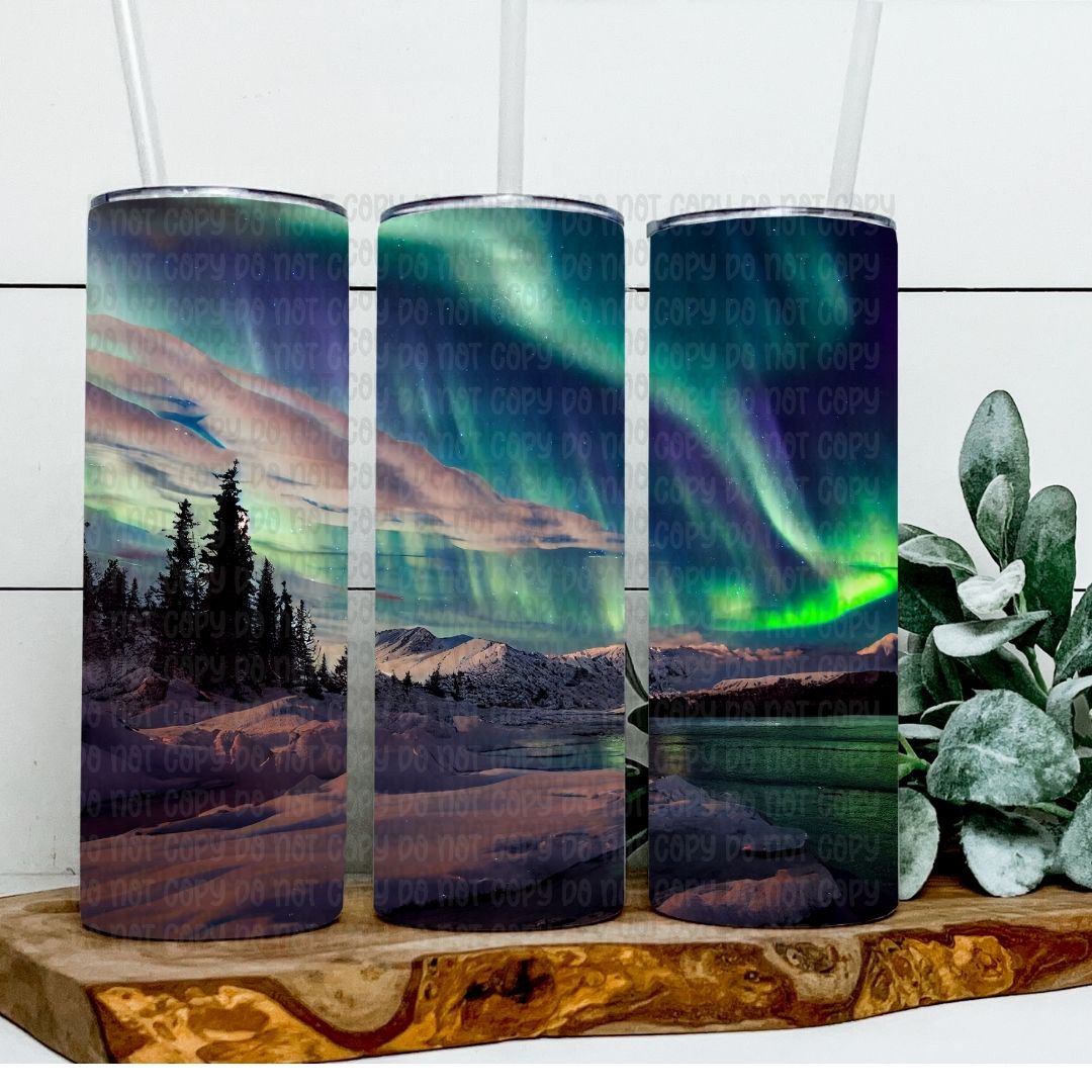 Northern Lights - Sublimation 20oz Skinny Straight Wrap