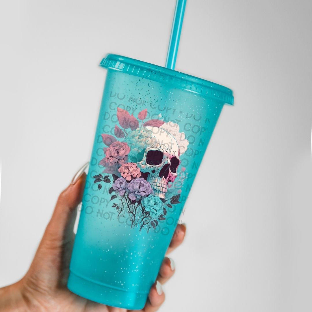 Floral Skull - UV DTF Decal