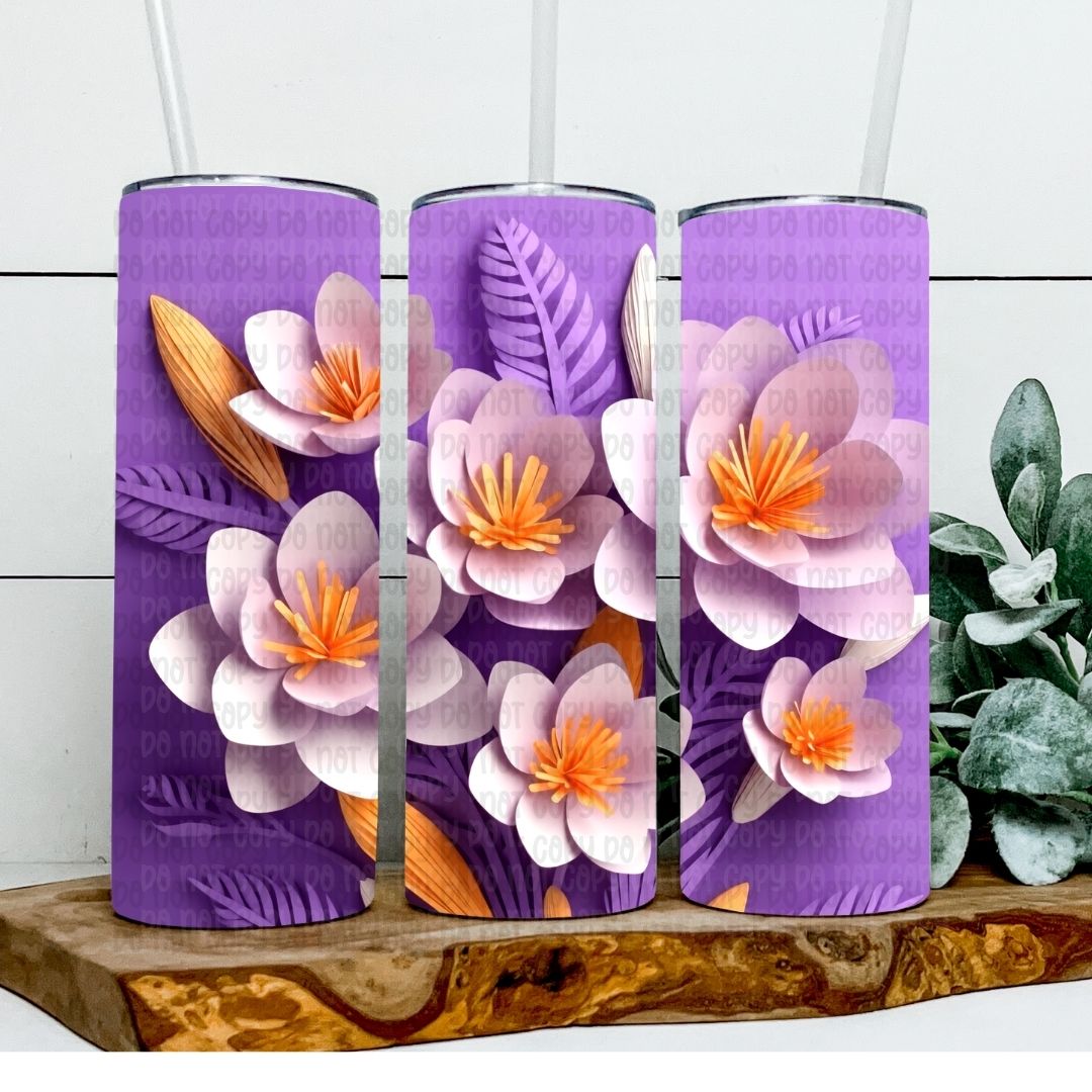 Flowers - Sublimation 20oz Skinny Straight Wrap