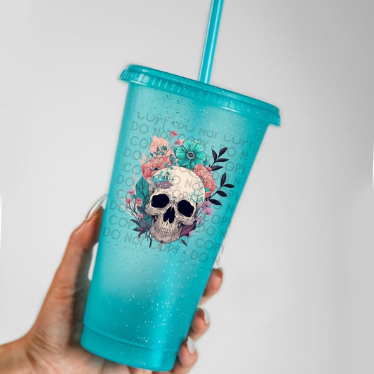 Floral Skull - UV DTF Decal