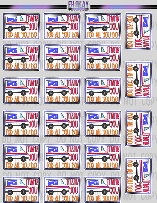 US mail service Thank you - Vinyl sticker sheet