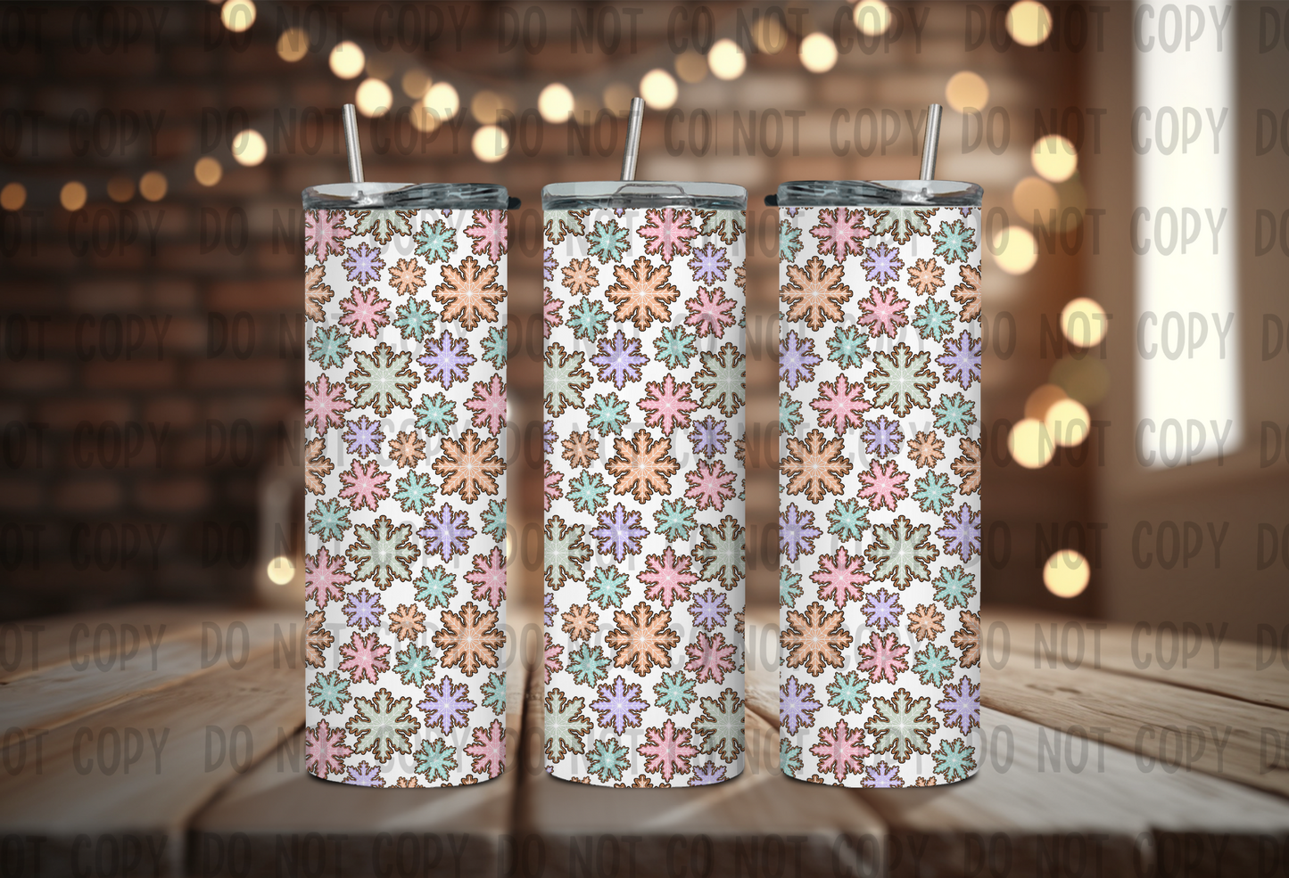 Snowflakes - Sublimation 20oz Straight Wrap