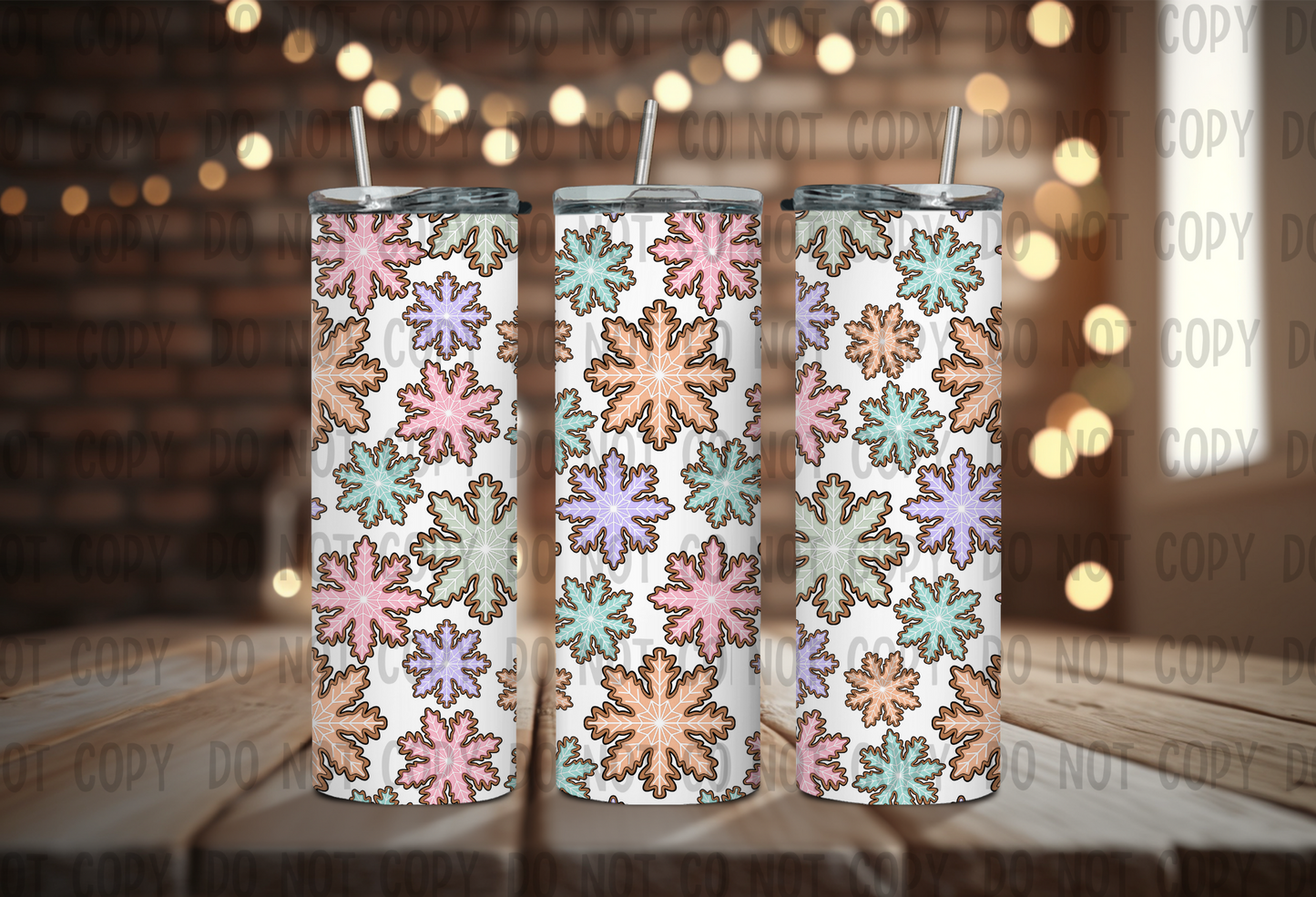 Snowflakes - Sublimation 20oz Straight Wrap