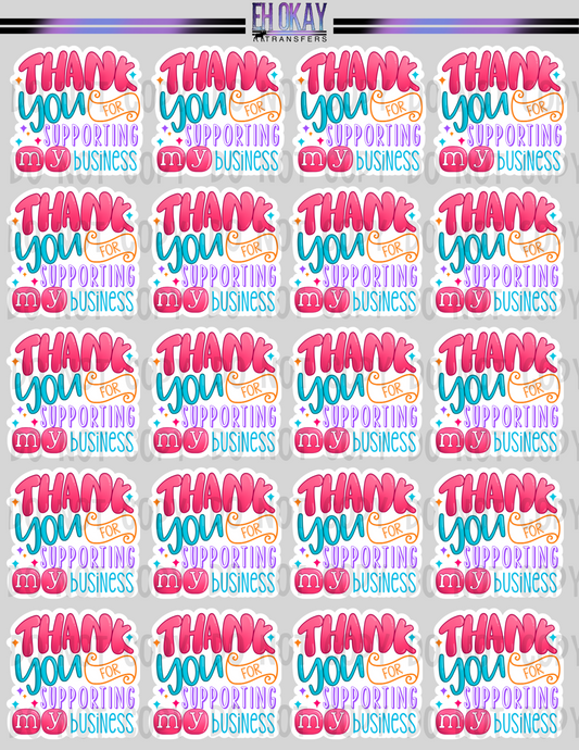 Colourful Thank you - Vinyl sticker sheet
