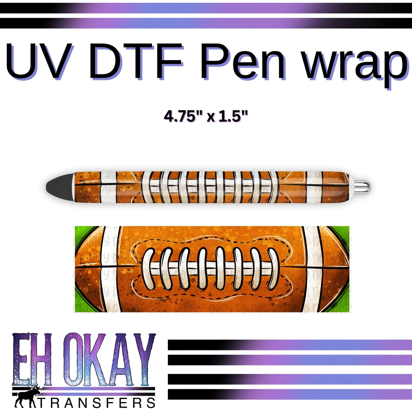 Football Pen Wrap - UV DTF