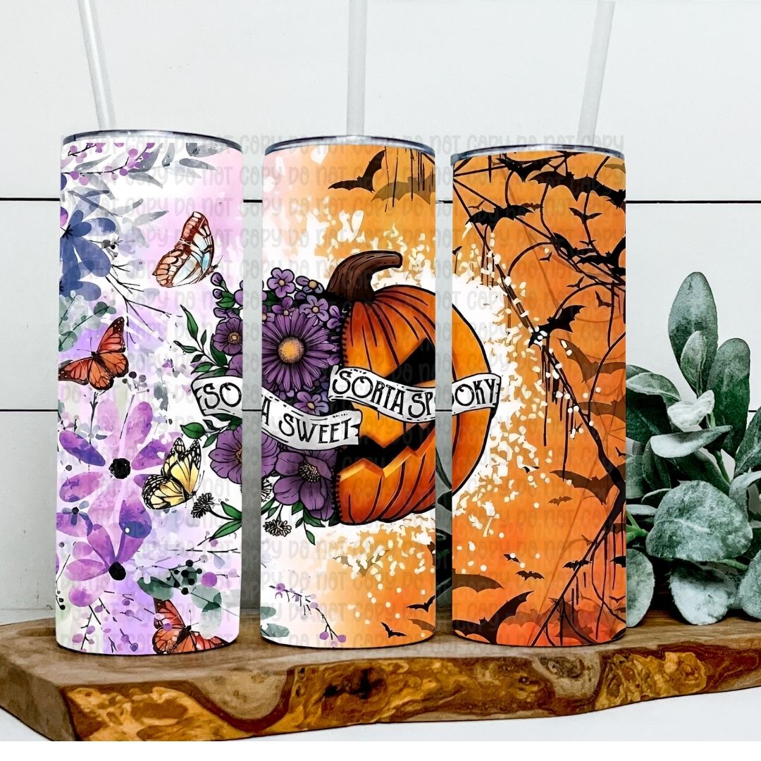 Sorta Sweet Sorta Spooky - Sublimation 20oz Skinny Straight Wrap