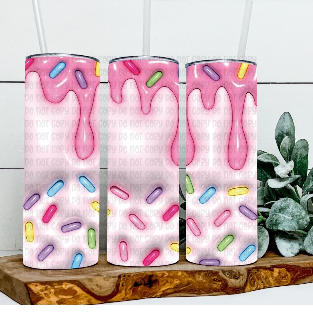 Pink Sprinkles - Sublimation 20oz Skinny Straight Wrap