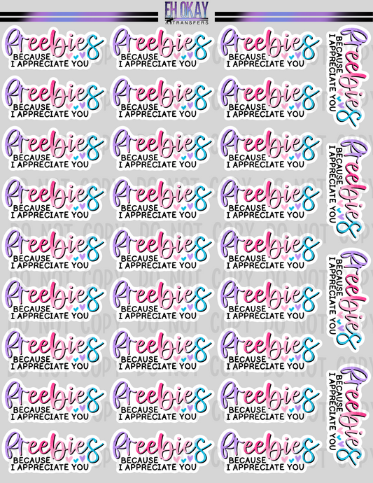 Freebies - Vinyl sticker sheet