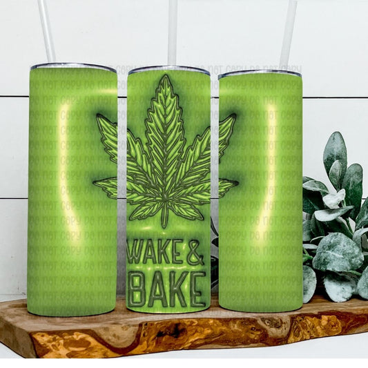 Wake & Bake - Sublimation 20oz Skinny Straight Wrap