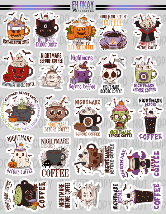 Halloween coffee - Vinyl sticker sheet