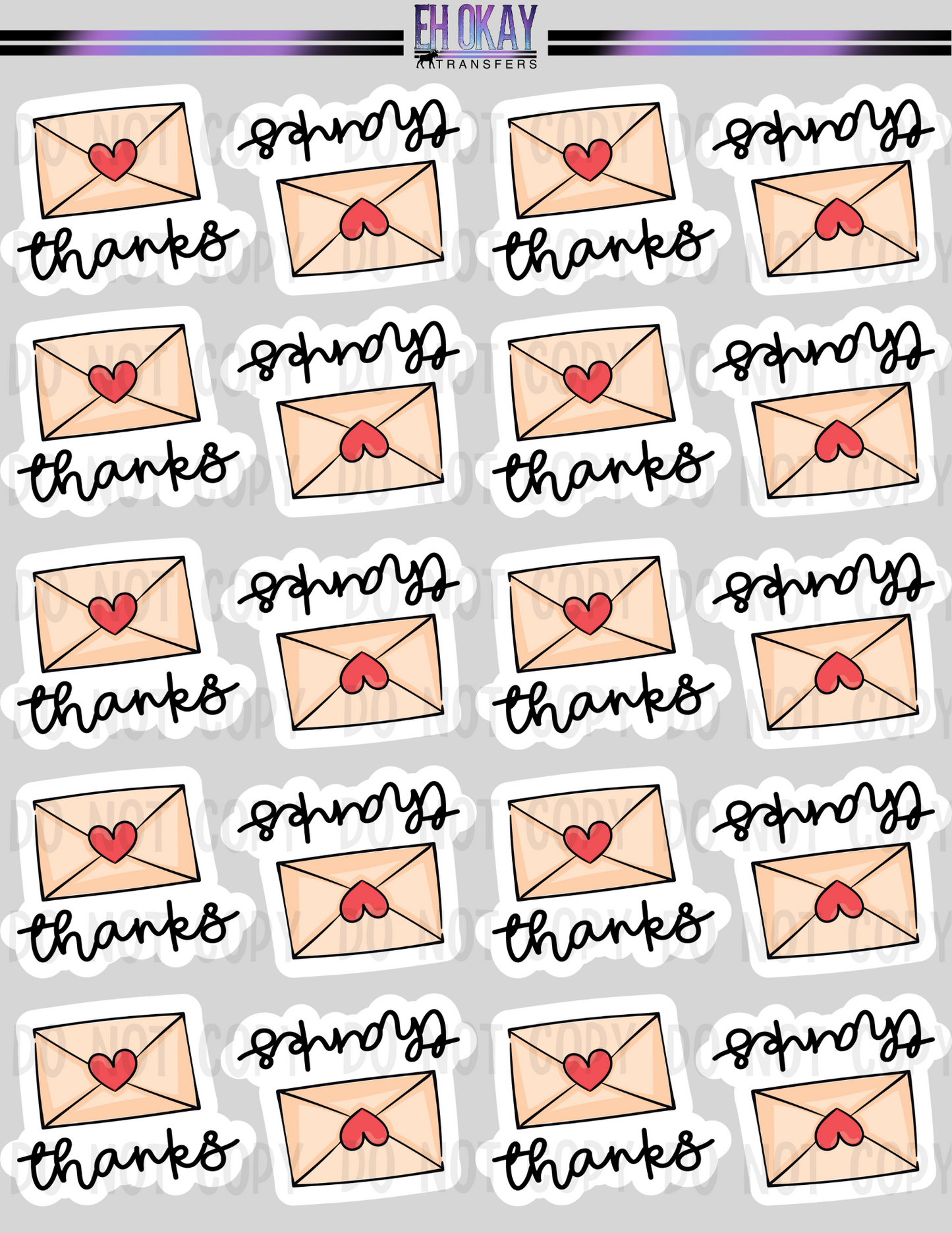 Thanks - Vinyl sticker sheet