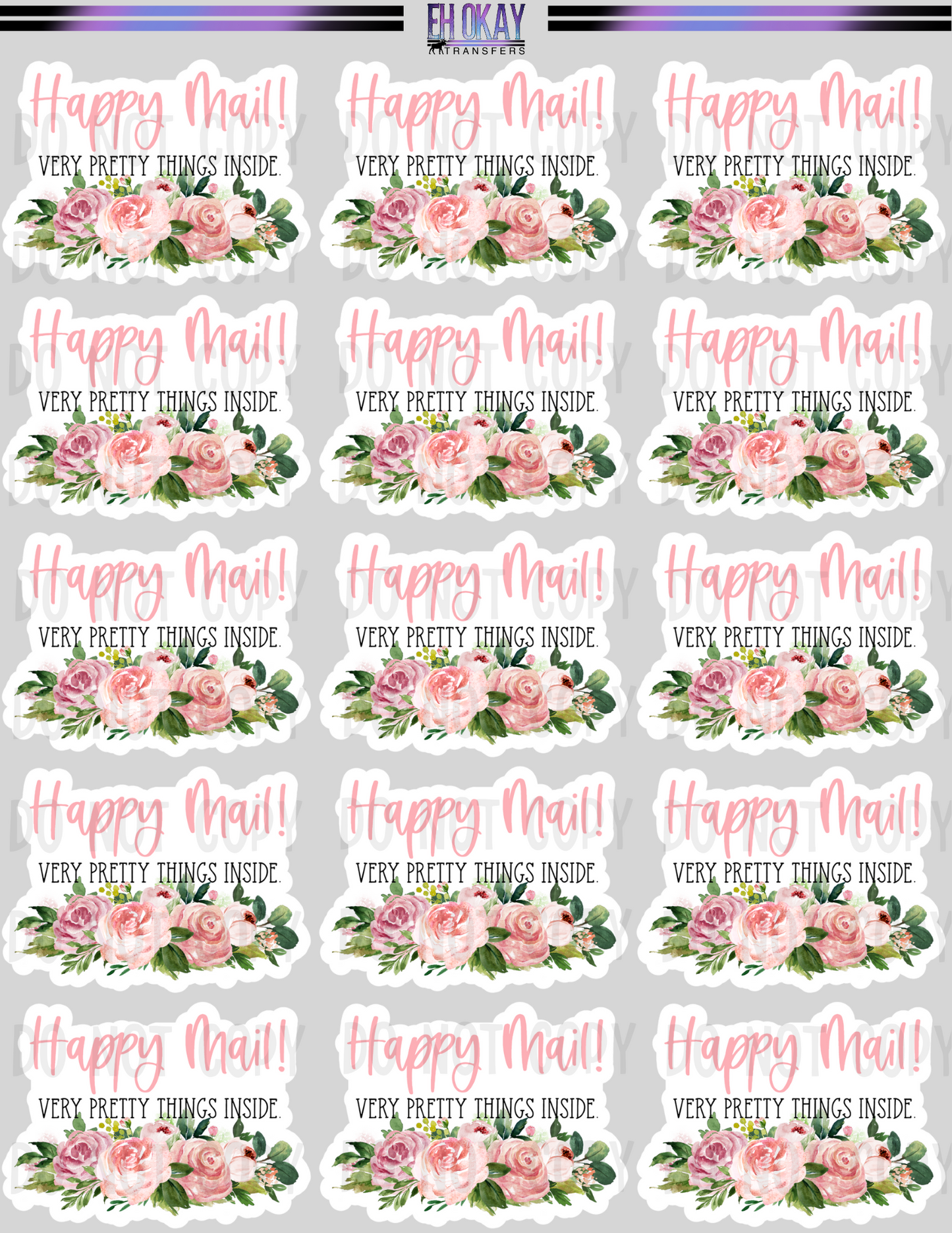 Happy mail - Vinyl sticker sheet