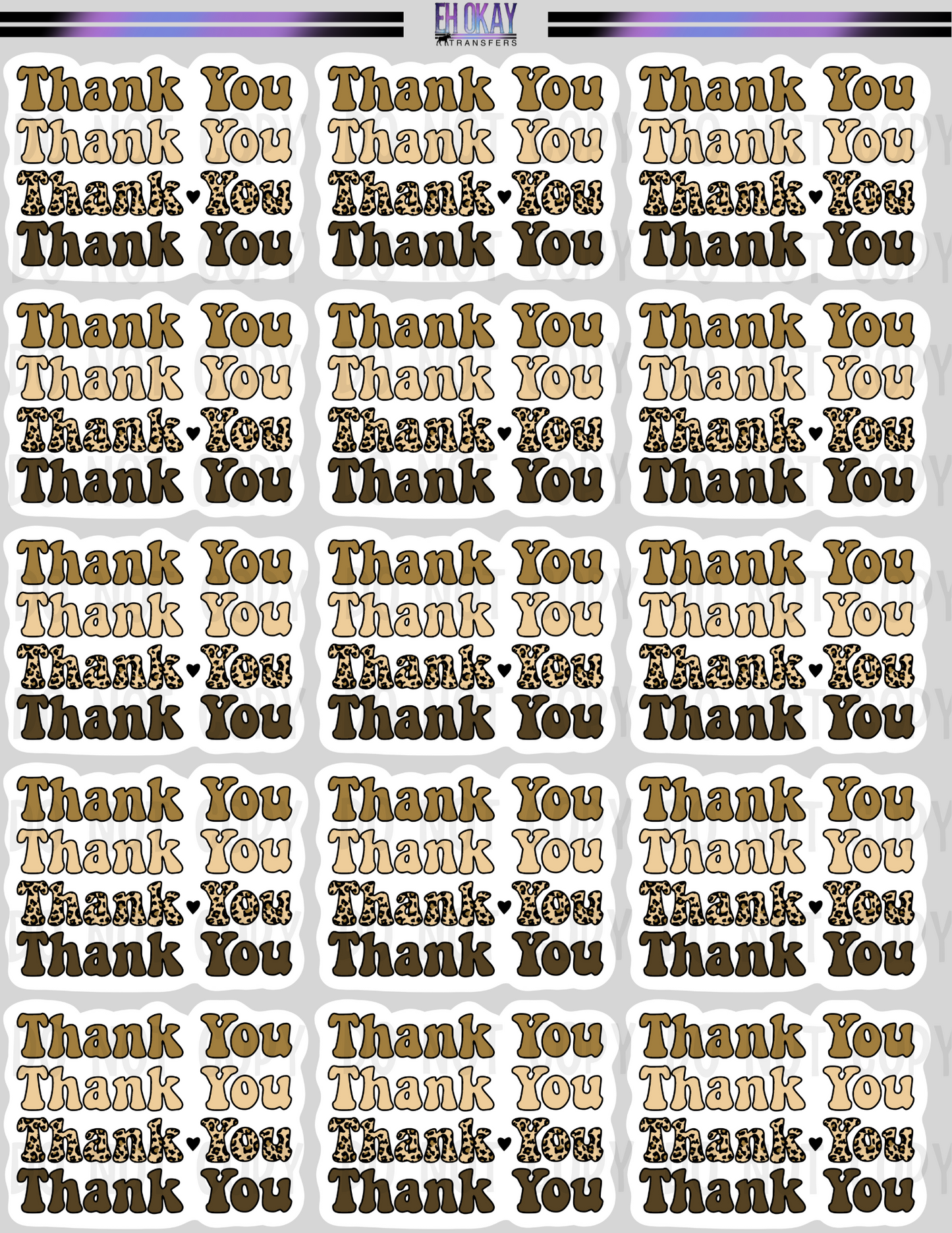 Thank you - Vinyl sticker sheet
