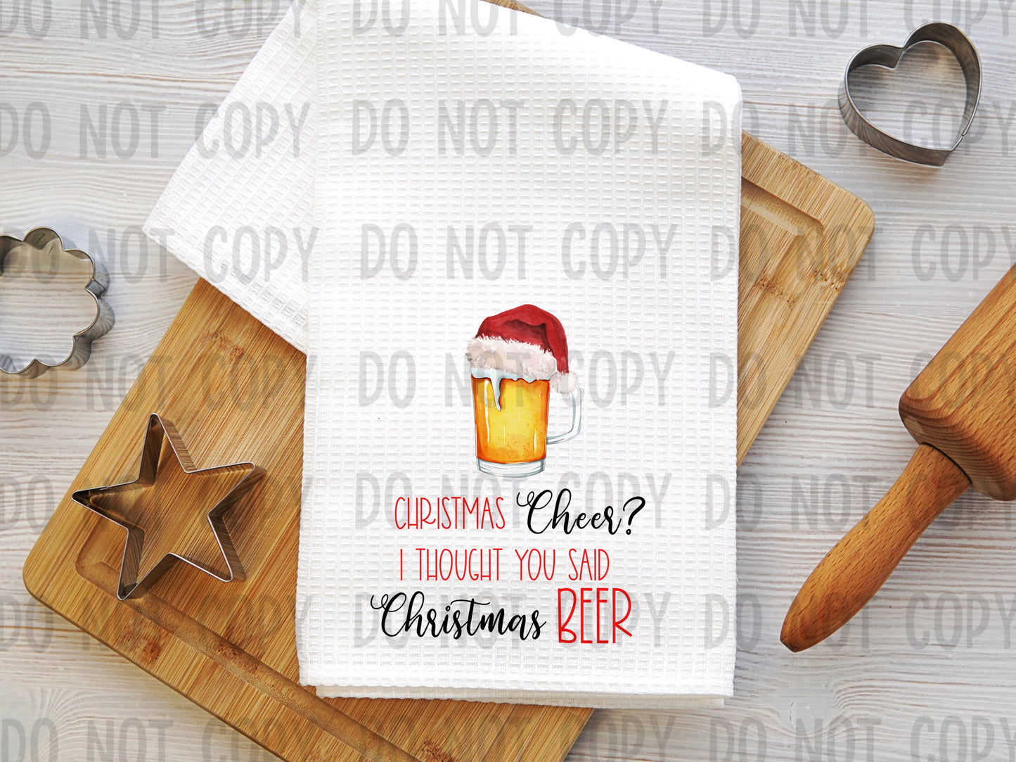 CHRISTMAS BEER DISH TOWEL - DTF