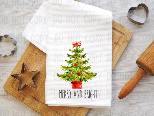 MERRY CHRISTMAS TREE DISH TOWEL - DTF
