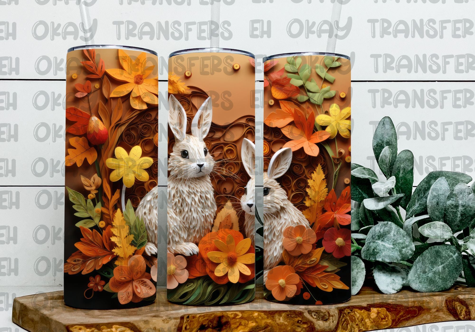 White Rabbits - Sublimation 20oz Skinny Straight Wrap – Eh Okay Transfers