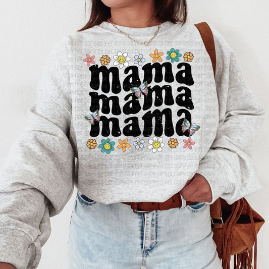 Mama Stacked Distressed - DTF