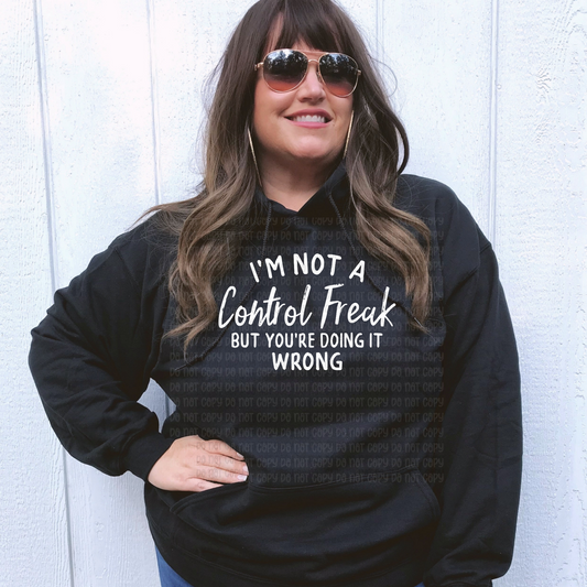 Control freak, white  - DTF