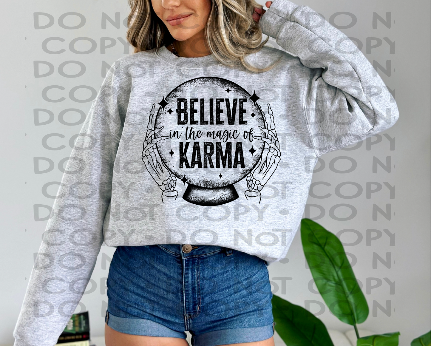 Believe in the magic of karma in black - DTF