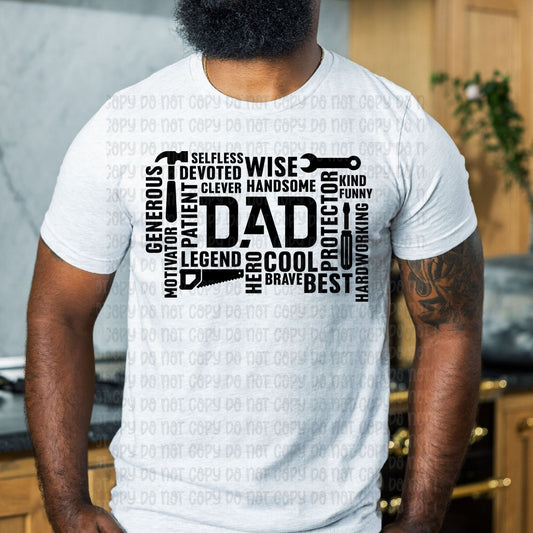 Dad in black - DTF