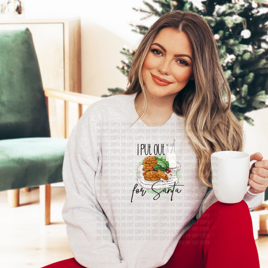 I put out for Santa green background - DTF