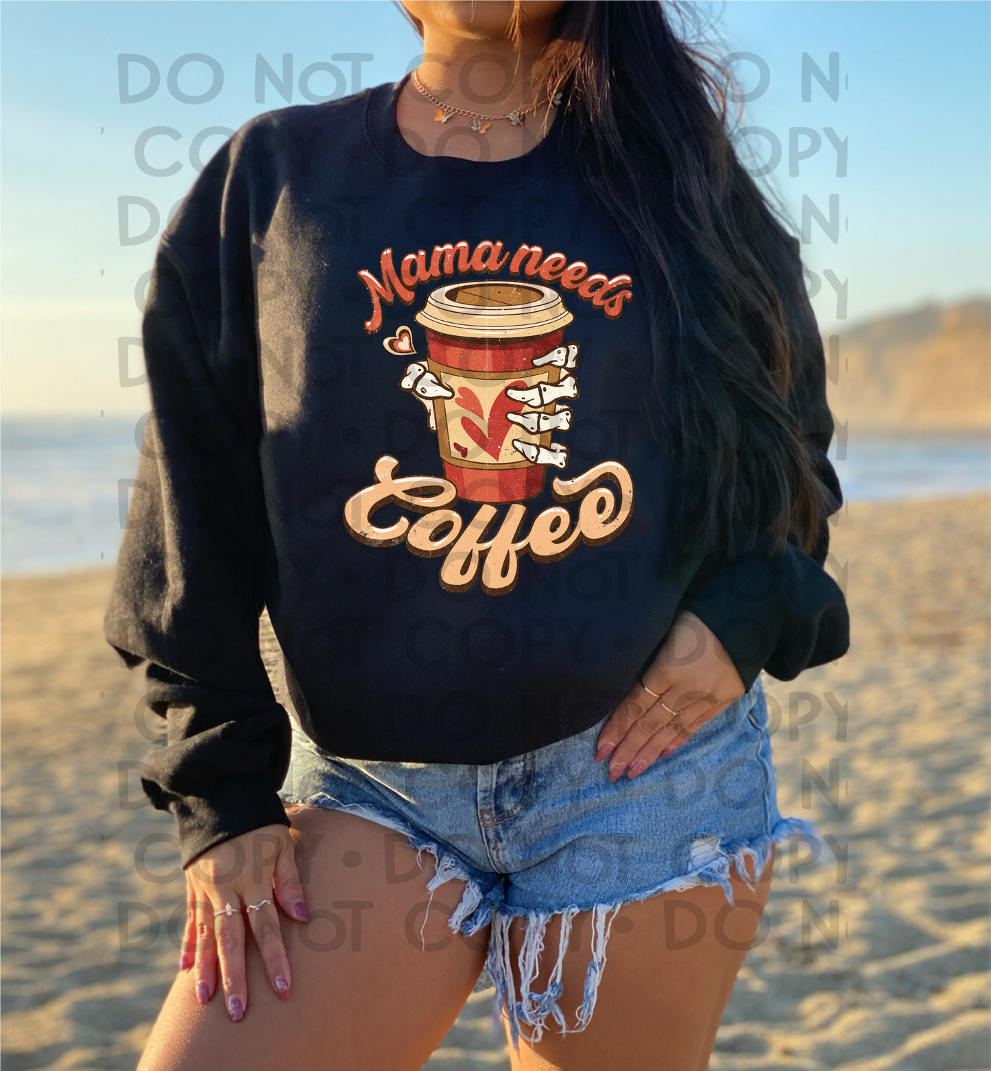 Mama needs coffee distressed - DTF