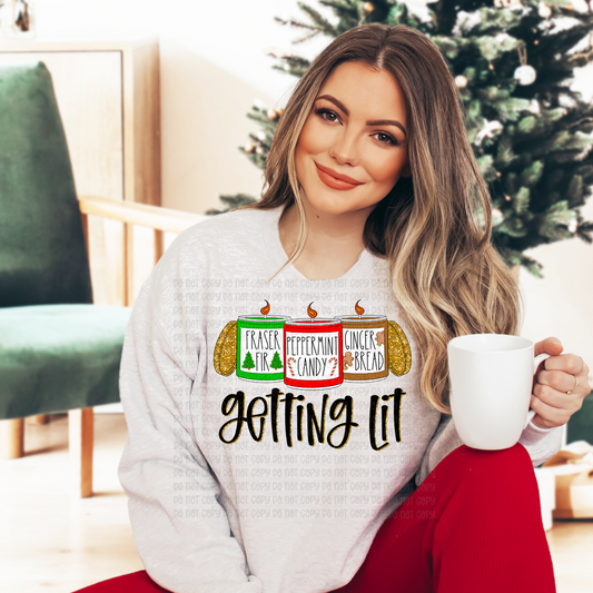 Getting lit Christmas candles - DTF