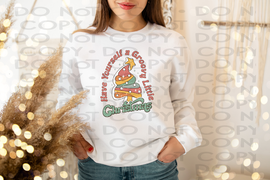 Groovy little Christmas distressed - DTF