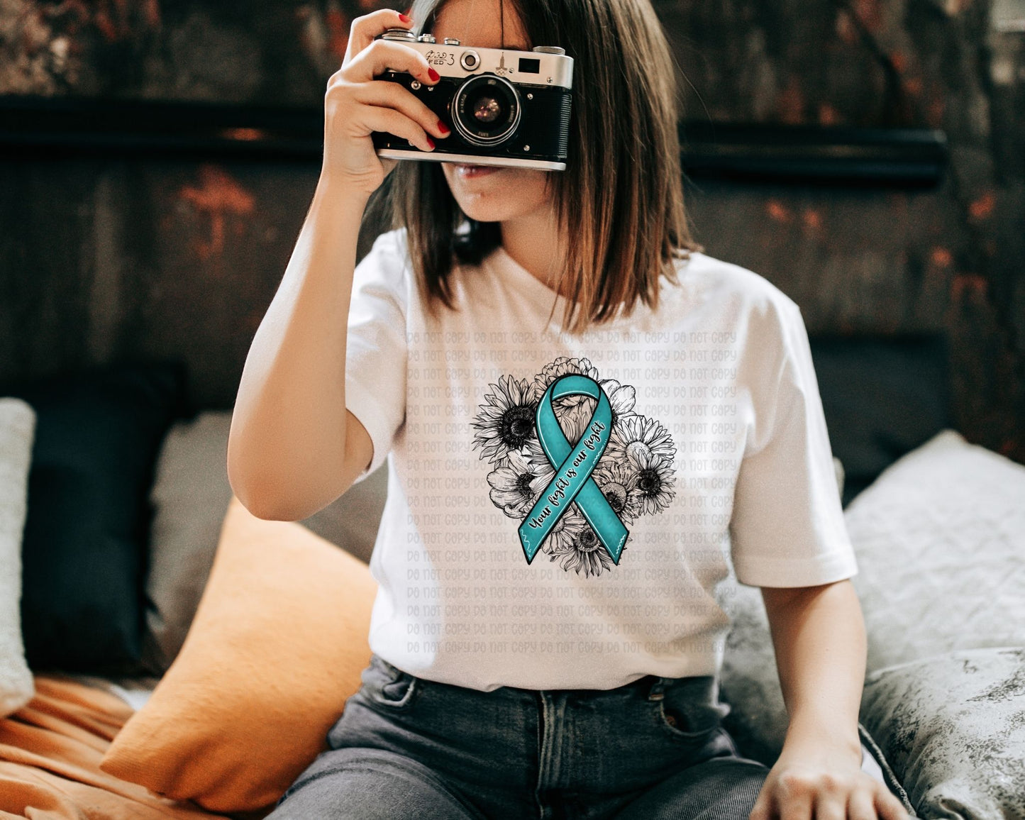 Your fight is our fight teal ribbon - DTF