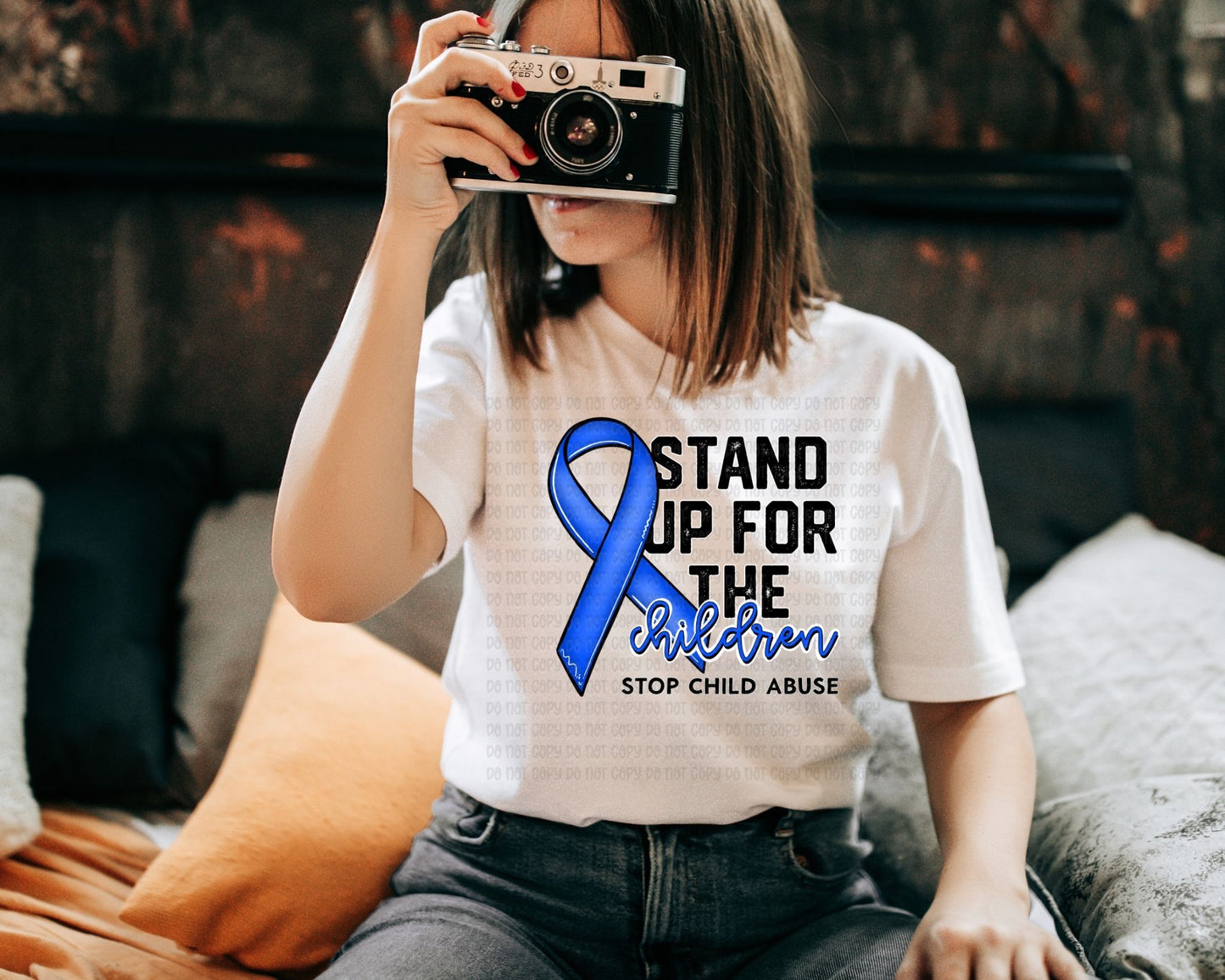 Stand Up For Children blue ribbon - DTF